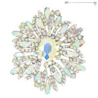 CRYSTAL RHINESTONE VINE CLUSTER BROOCH PIN